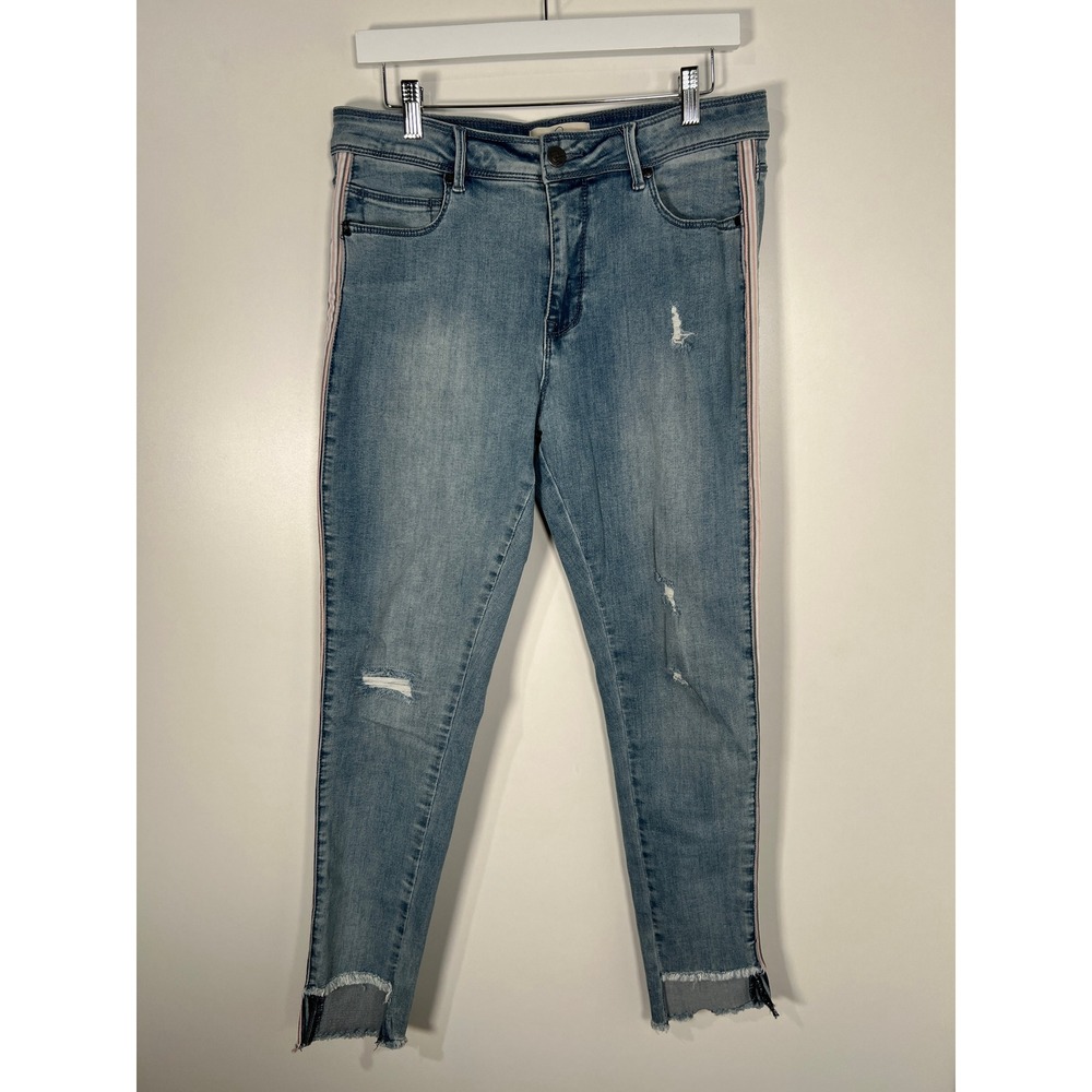 Lola Jeans Distressed Raw Hem Skinny Jegging Indie Sleeze High Rise Jeans 31/10